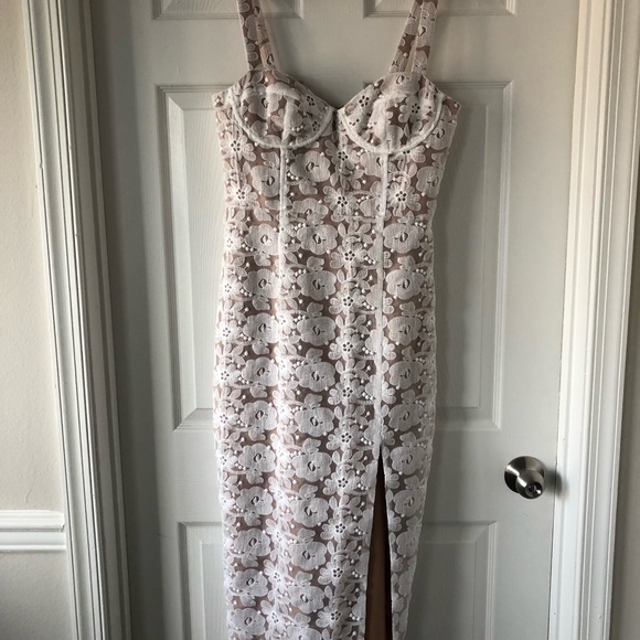 Anthropologie Midi Lace Dress with Slit - Picture 3 of 7